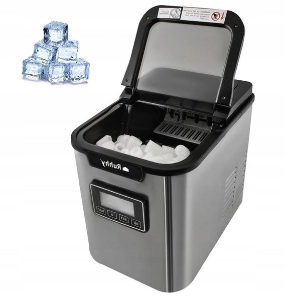 Kostkarka Domowa Maszyna Do Lodu Srebrna Szara Wydajna Łatwa w Obsłudze zdjęcie 1