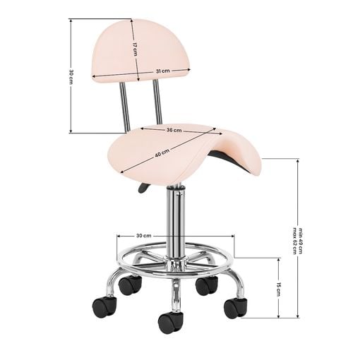 Taboret kosmetyczny 6001 różowy na Arena.pl