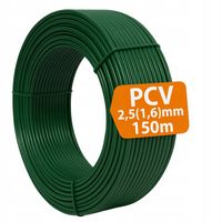 DRUT POWLEKANY PCV OGRODNICZY NACIĄGOWY DO SIATKI 2,5 (1,6) MM 150M ZIELONY