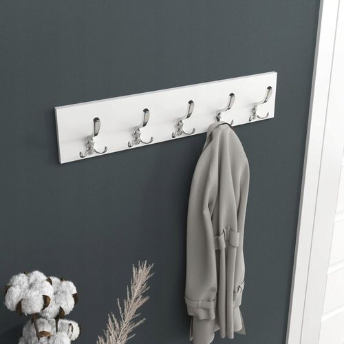 WIESZAK ŚCIENNY WISZĄCY BIAŁY DUŻY HACZYK CHROM NA UBRANIA DO PÓŁKI na Arena.pl