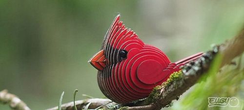 PTAK KARDYNAŁ SZKARŁATNY Układanka 3D EUGY na Arena.pl