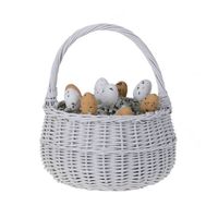 decor OKRĄGŁY WIKLINOWY WIELKANOCNY KOSZYK DLA DZIECKA Ø15 H10/20 CM
