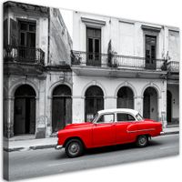 Obraz do salonu biura, Czerwony amerykański samochód 100x70