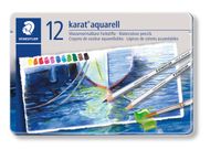kredki akwarelowe karat 12 kolorów w metalowym pudełku staedtler