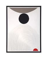 Obraz na płótnie biały z czerwoną kropką 60x80 Frames Factory