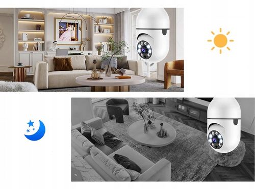 Kamera Obrotowa Panoramiczna 360 Zamiast Żarówki Nagrywanie Nocne Wi-FI IP na Arena.pl