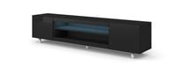 Szafka RTV KATE 189 cm stojąca czarny mat / czarny połysk + LED