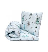 Pościel Bawełniana z wypełnieniem - Roboty Błękitn