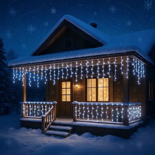 SOPLE FLASH 500 LED ZEWNĘTRZNE BIAŁE ZIMNE CHOINKOWE lampki z Flashem GRUBE na Arena.pl