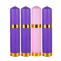 ŚWIECE ADWENTOWE ZESTAW 4 ŚWIECE FIOLETOWE NA ADWENT DUŻE 30 cm + 1 RÓŻOWA