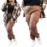 SPODNIE BOJÓWKI damskie Plus Size brązowe