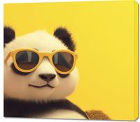 Obraz 100x90cm Panda w Wakacyjnym Nastroju