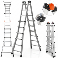 Drabina aluminiowa teleskopowa 6,75 m GIERRE 6+6 na schody przegubowa 150kg