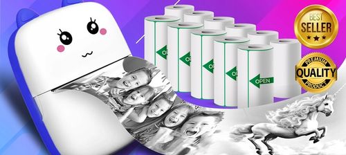 MINI DRUKARKA TERMICZNA DRUKUŚ ORYGINALNY DO ZDJĘĆ NOTATEK + 11SZT ROLEK na Arena.pl