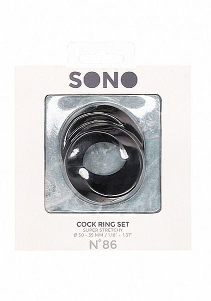 No. 86 - Cock Ring Set - Black zdjęcie 2