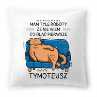 Poduszka Dla Tymoteusza Na Urodziny Ze Zdjęciem Na Prezent Biała 40X40 Cm