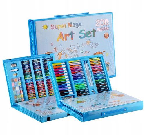 ZESTAW DO MALOWANIA DLA DZIECI 208el Artystyczny Plastyczny Twórczy Walizka na Arena.pl