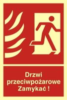 ZP-20/P PPOŻ. DRZWI PRZECIWPOŻAROWE ZAMYKAĆ PRAWE