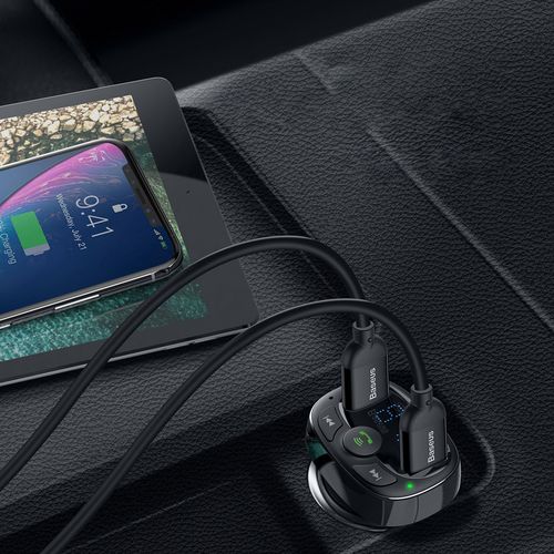 transmiter fm bluetooth karty tf sd ładowarka do samochodu 2x usb czarny na Arena.pl