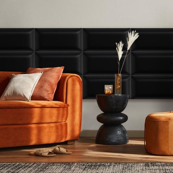 PANELE TAPICEROWANE ŚCIENNE EKO SKÓRA WEZGŁOWIE 3D 70cm x 30cm zdjęcie 3