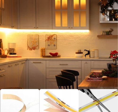 Zestaw Taśma LED Neon COB 24V 5m 3000K BIAŁA CIEPŁA ZASILACZ 60W PILOT na Arena.pl