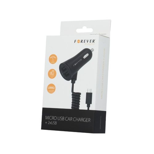Ładowarka samochodowa Forever micro USB + 2xUSB na Arena.pl