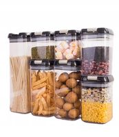 POJEMNIKI NA ŻYWNOŚĆ PLASTIKOWE Z POKRYWKĄ KUCHENNE ZESTAW 7SZT