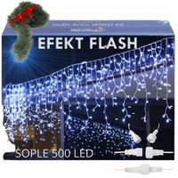 ŚWIĄTECZNE SOPLE BIAŁE 500 LED 23m ŁAŃCUCH GRATIS LAMPKI ŚWIĄTECZNE