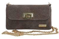 Zamszowa kopertówka na łańcuszku Barberinis - Beżowa ciemna