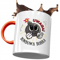 Kubek Pomarańczowy Dla Bianki Żony Przyjaciółki Z Nadrukiem Ze Zdjęciem