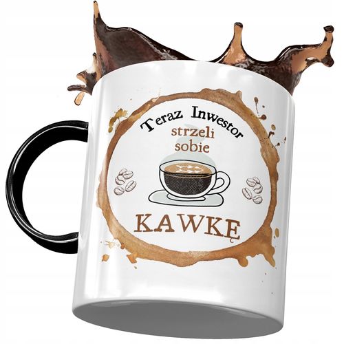 Kubek Czarny Dla Inwestora Strzeli Sobie Kawkę Z Nadrukiem Ze Zdjęciem na Arena.pl