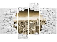 OBRAZ CITY VIEW CEGŁA KAMIENIE WIDOK