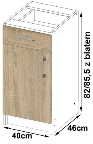 SZAFKA KUCHENNA S40 D1SZ1 Z BLATEM LIMA na Arena.pl