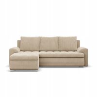 KANAPA NAROŻNIK FORESTA BEŻOWA Rozkładana Funkcja Spania POSO SZTRUKS