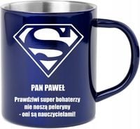 Kubek metalowy z grawerem PREZENT dla nauczyciela