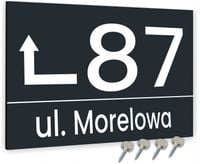 Tabliczka ADRESOWA ZE STRZAŁKĄ ALUMINIOWA ANTRACYT