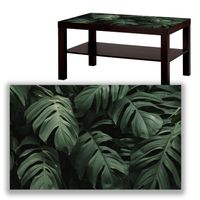 BLAT SZKLANY IKEA LACK Zielone liście z Twoim napisem 90x55cm 054a