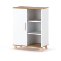 Komoda Z Drzwiami Olivier 80cm Nowoczesna Skandynawska Szafka Rtv Biała Mat