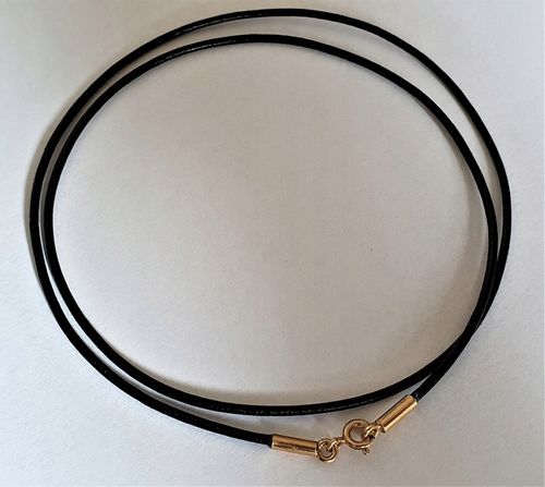 RZEMYK CZARNY ZAPIĘCIA SREBRO 925 POZŁACANE 45 CM na Arena.pl