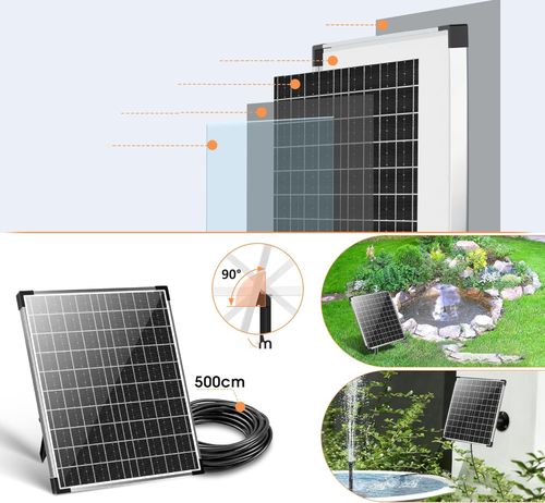 Solara fontanna Biling 25W 1200 L/H do stawu ogrodowa pompa z rurą 2 m na Arena.pl