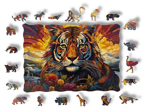 Puzzle Drewniane dla dzieci i dorosłych Poweroftiger Tygrys 150 el na Arena.pl