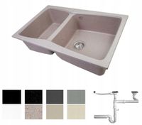 ZLEW ZLEWOZMYWAK GRANIT 8 kolorów 80x50 + SYFON