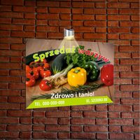 nadruk UV TABLICZKA reklamowa z lampą SZYLD 40x30 dibond SSPRZEDAŻ WARZYW