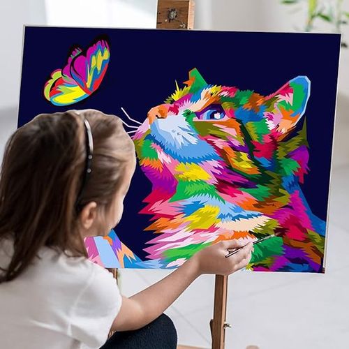 Malowanie po numerach na płótnie bez ramki kot na Arena.pl