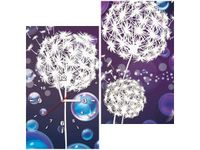 60 60CM ZEGAR BIAŁE DMUCHAWCE BAŃKACH MYDLANYCH OBRAZ ŚCIENNY PŁÓTNO RAMA