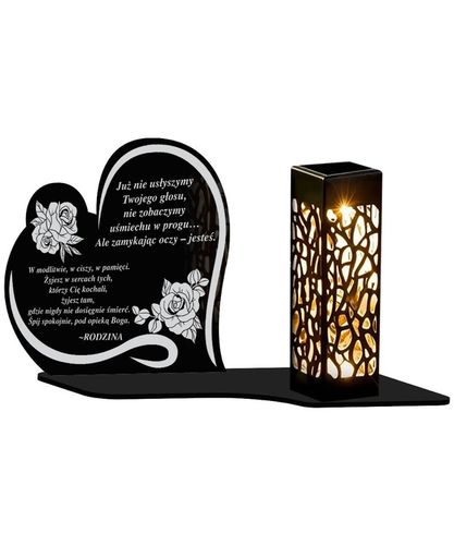 Duży Personalizowany Znicz Solarny XL Serce Wspomnienie Wszystkich Świętych na Arena.pl