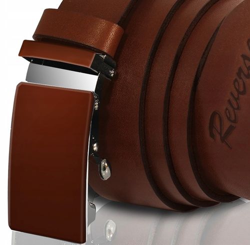 REVERSE PASEK SKÓRZANY MĘSKI DO SPODNI AUTOMAT BRĄZOWY SKÓRA NATURALNA 100 na Arena.pl