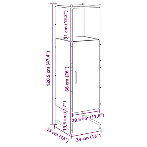 Szafka łazienkowa, dąb artisan, 33x33x120,5 cm na Arena.pl