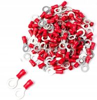 2x Konektor oczkowy czerwony 1/4 fi 10 AWG 14-12