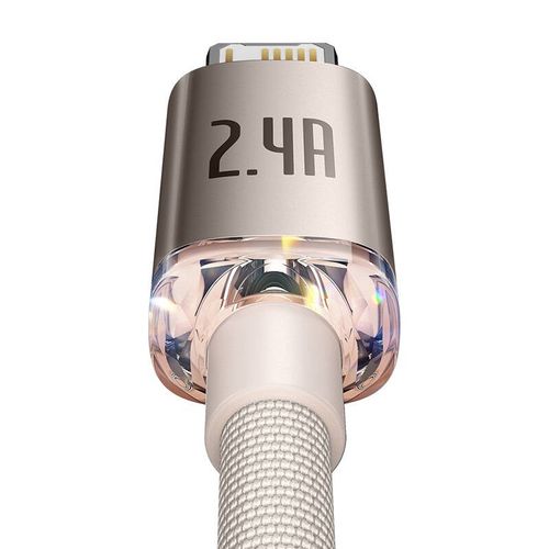 kabel usb do ip baseus crystal shine, 2.4a, 1.2m (różowy) na Arena.pl